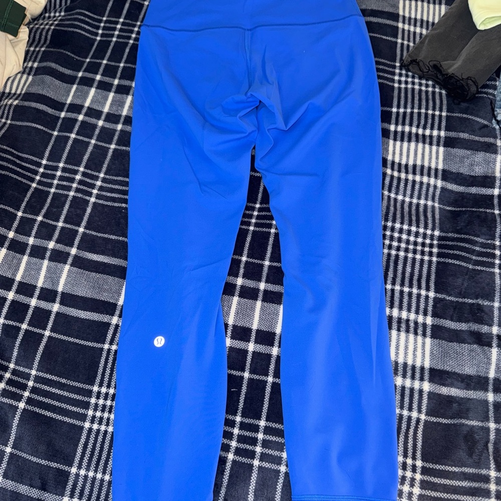 Lululemon Athletica Blue Leggings with Wide Waistband - Picture 2 of 4